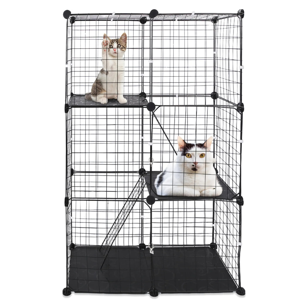 3 Tier Cat Playpen Cage Metal Indoor Cat House